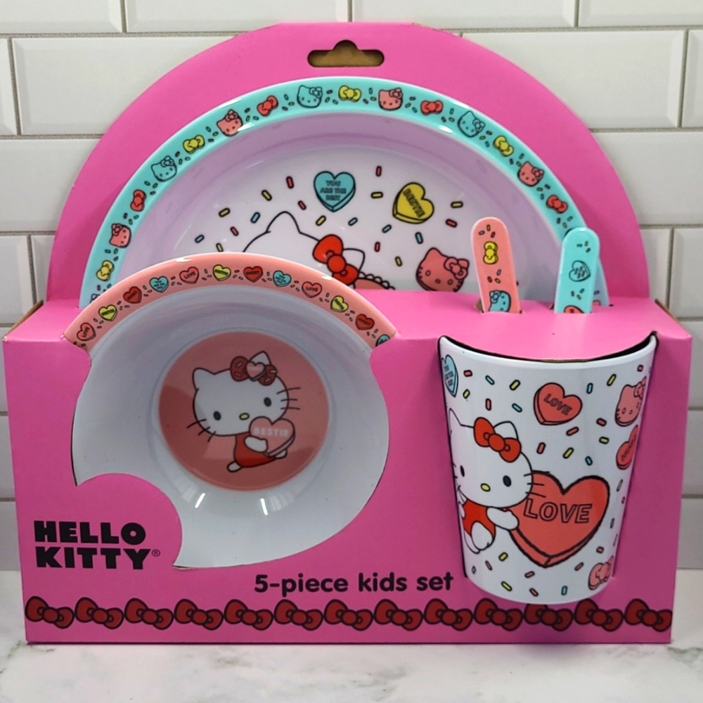 💖 New Hello Kitty Valentine's Day Kids Set Conversation Hearts Sweethearts